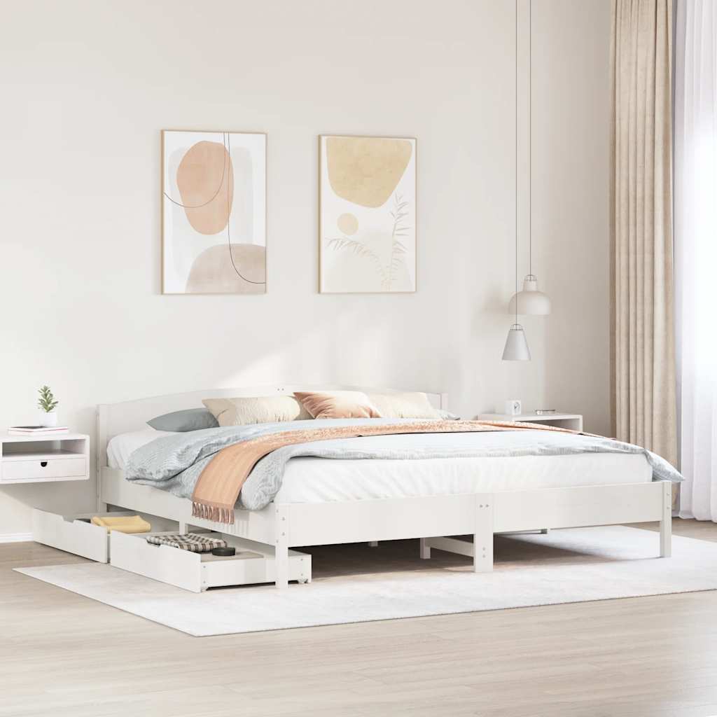 Bed Frame Without Mattress Solid Wood Pine