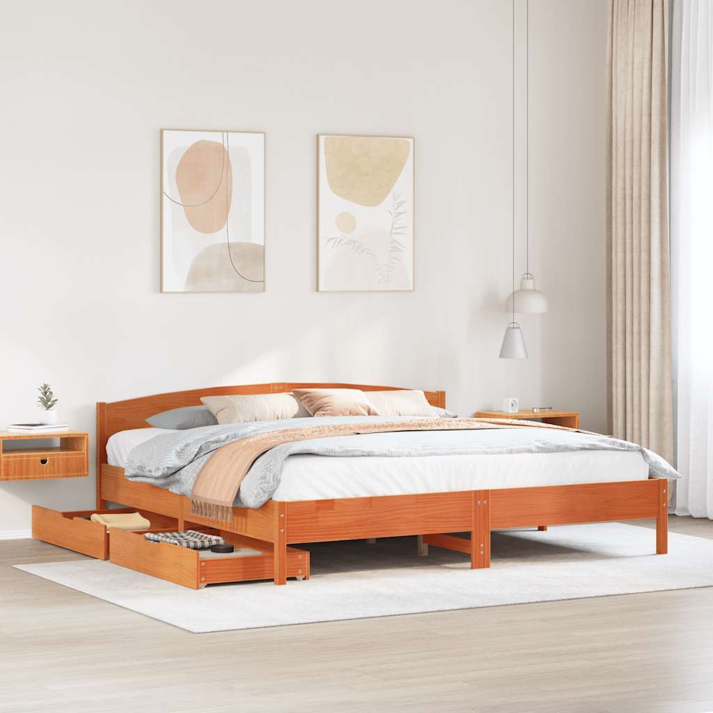 Bed Frame Without Mattress Solid Wood Pine