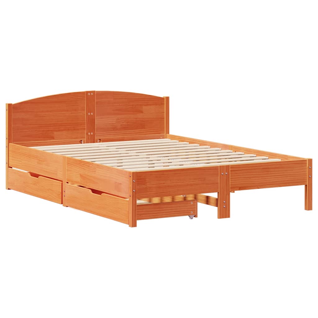 Bed Frame Without Mattress Solid Wood Pine