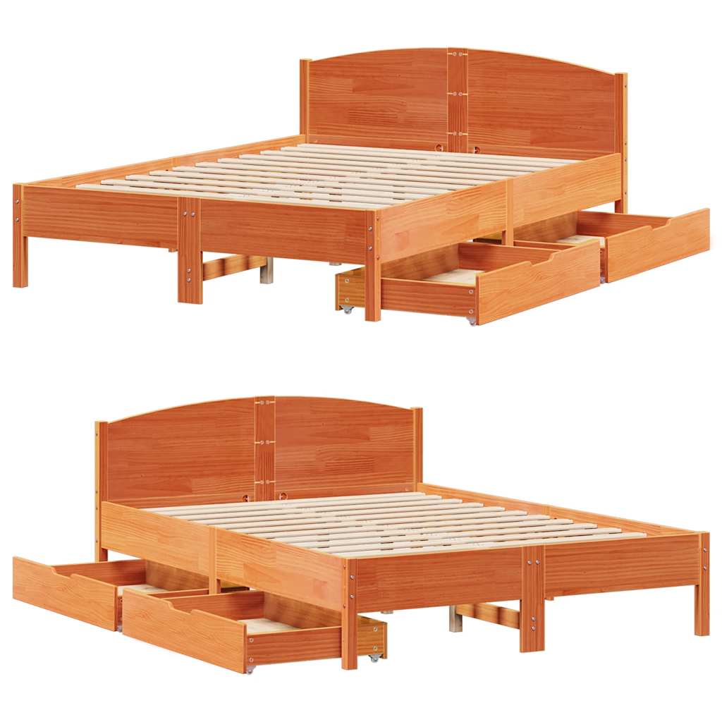 Bed Frame Without Mattress Solid Wood Pine