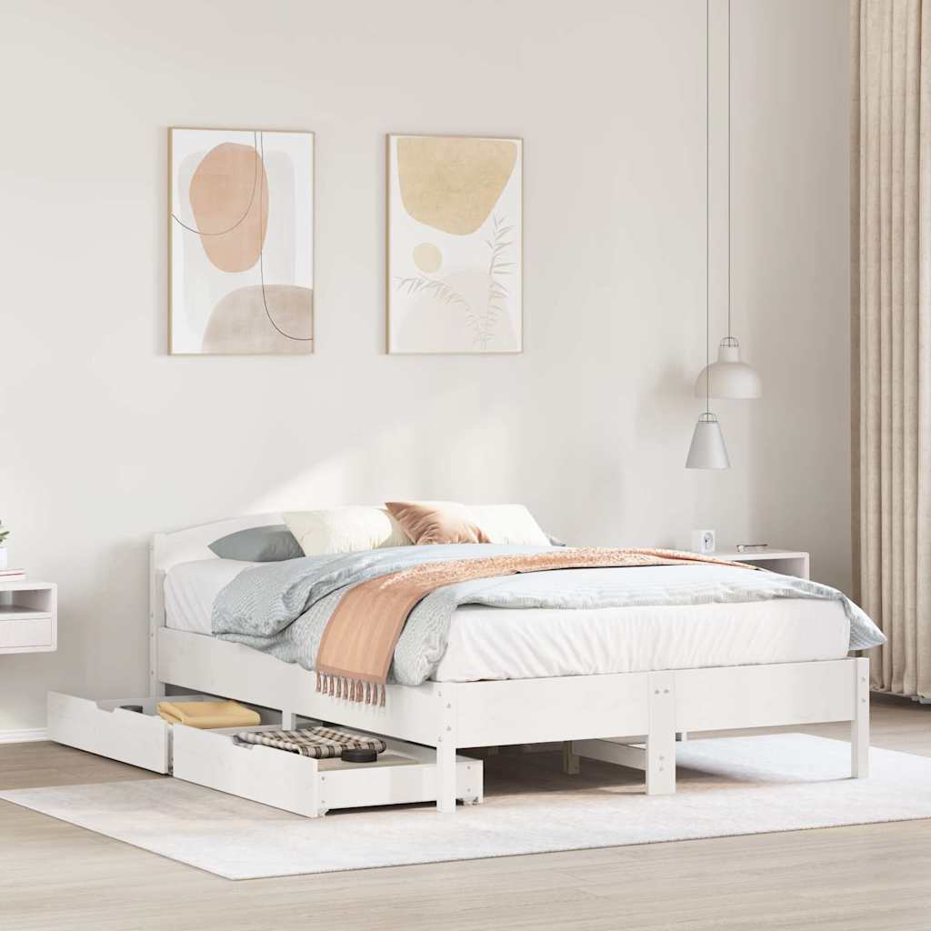 Bed Frame Without Mattress Solid Wood Pine