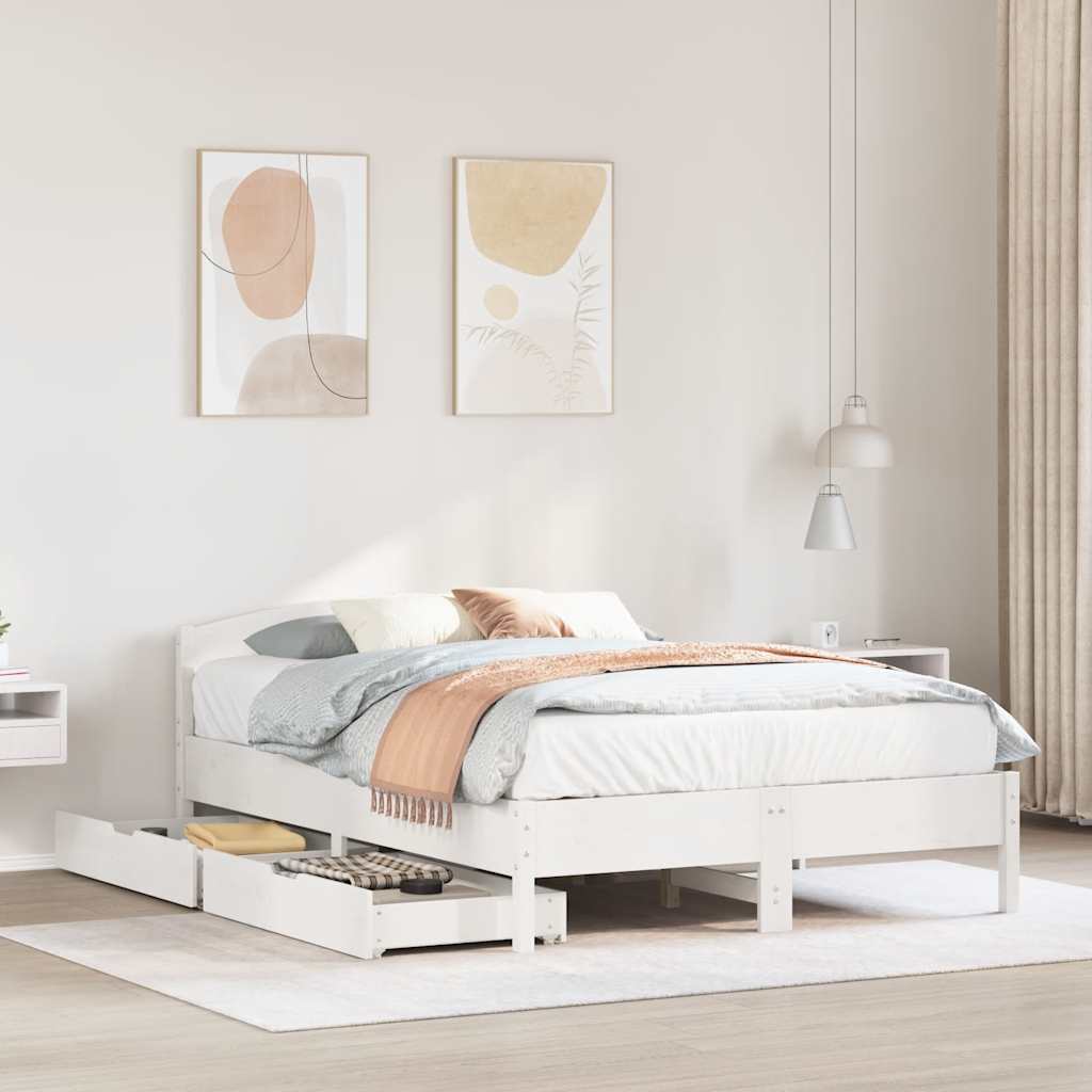 Bed Frame Without Mattress Solid Wood Pine