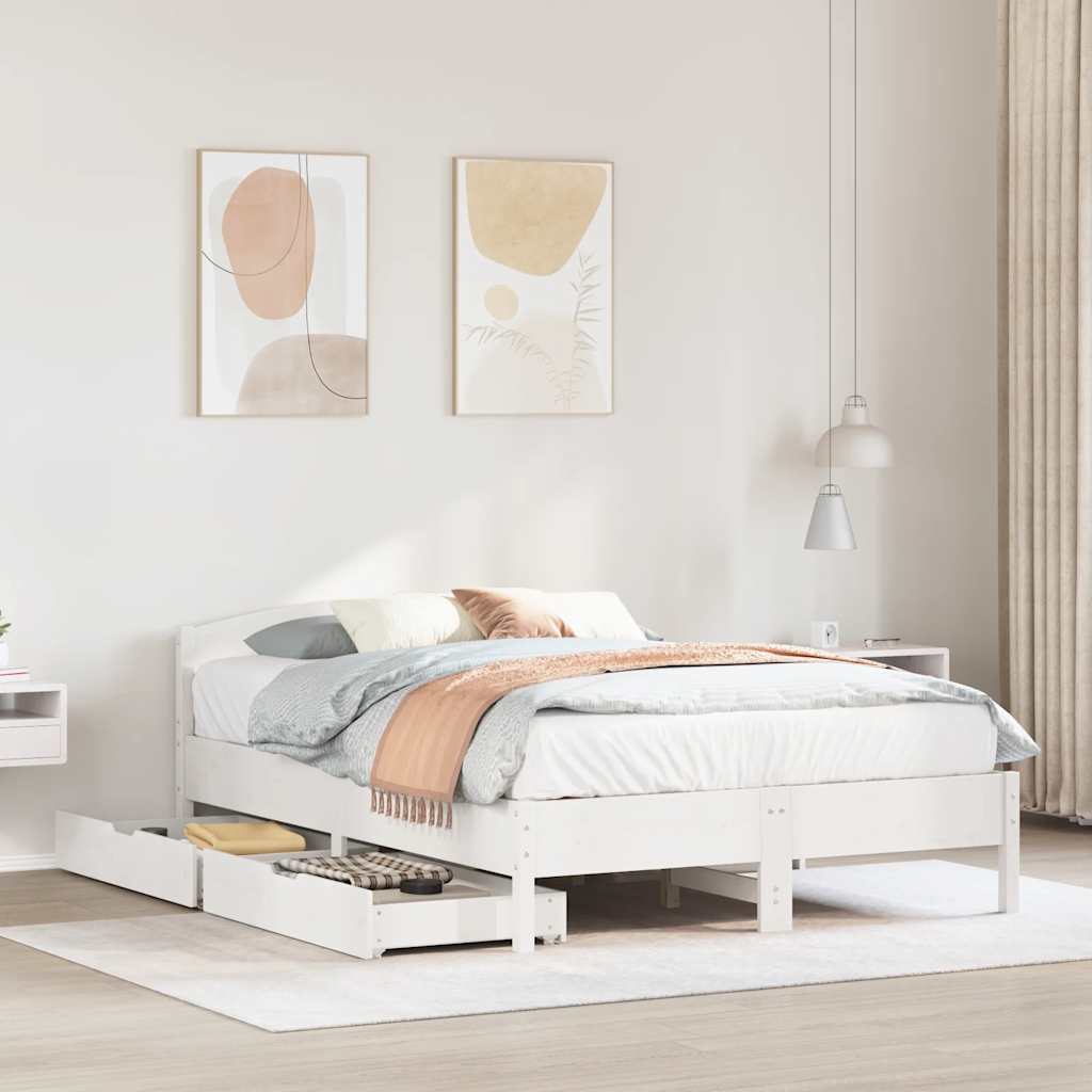 Bed Frame Without Mattress Solid Wood Pine