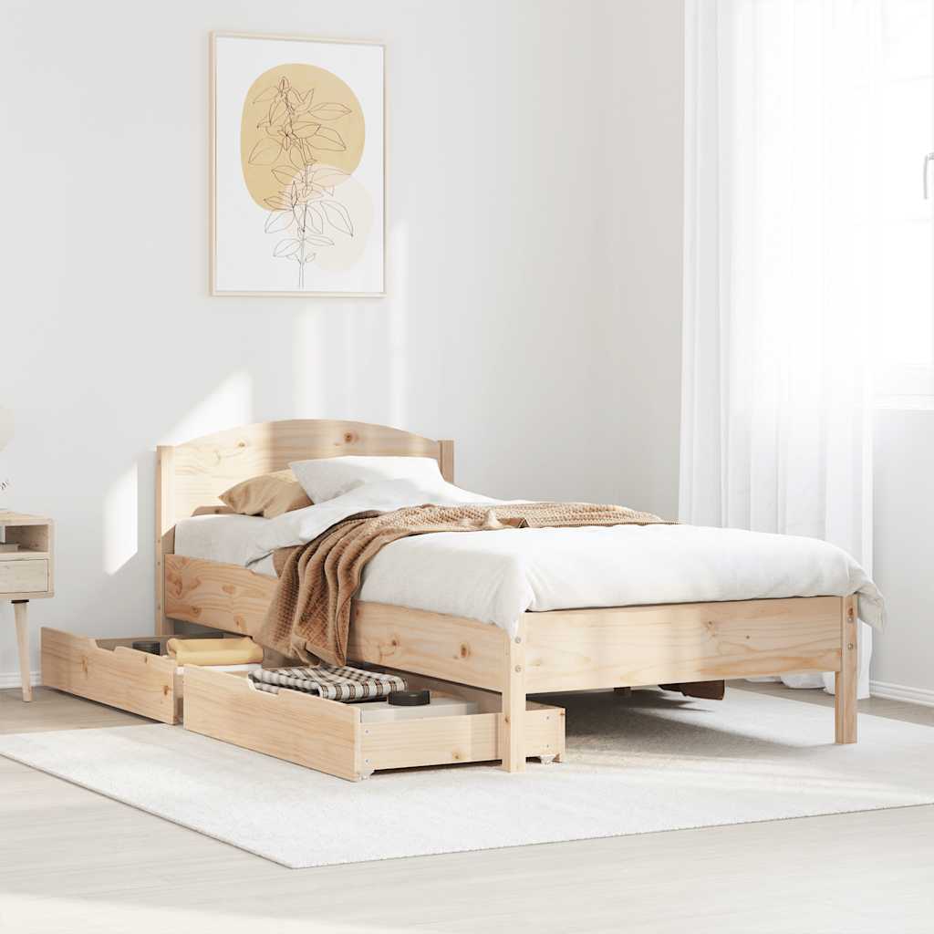 Bed Frame Without Mattress Solid Wood Pine