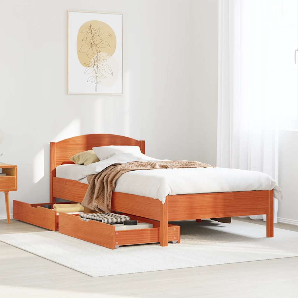 Bed Frame Without Mattress Solid Wood Pine