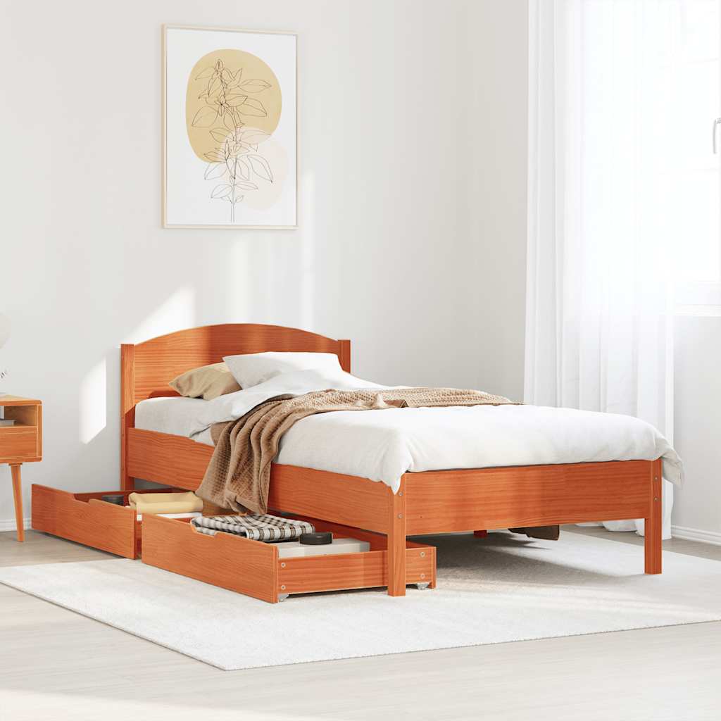 Bed Frame Without Mattress Solid Wood Pine
