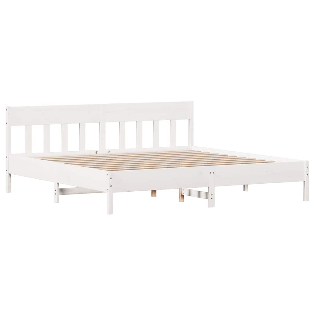 Bed Frame Without Mattress Small Single Solid Wood Pine Natural Wax Brown White