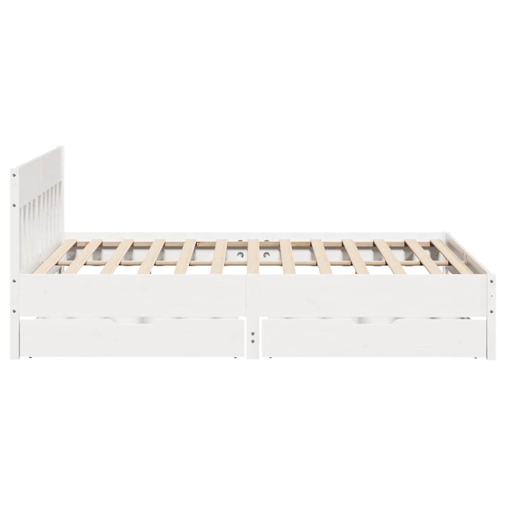 Bed Frame Without Mattress Small Single Solid Wood Pine Natural Wax Brown White