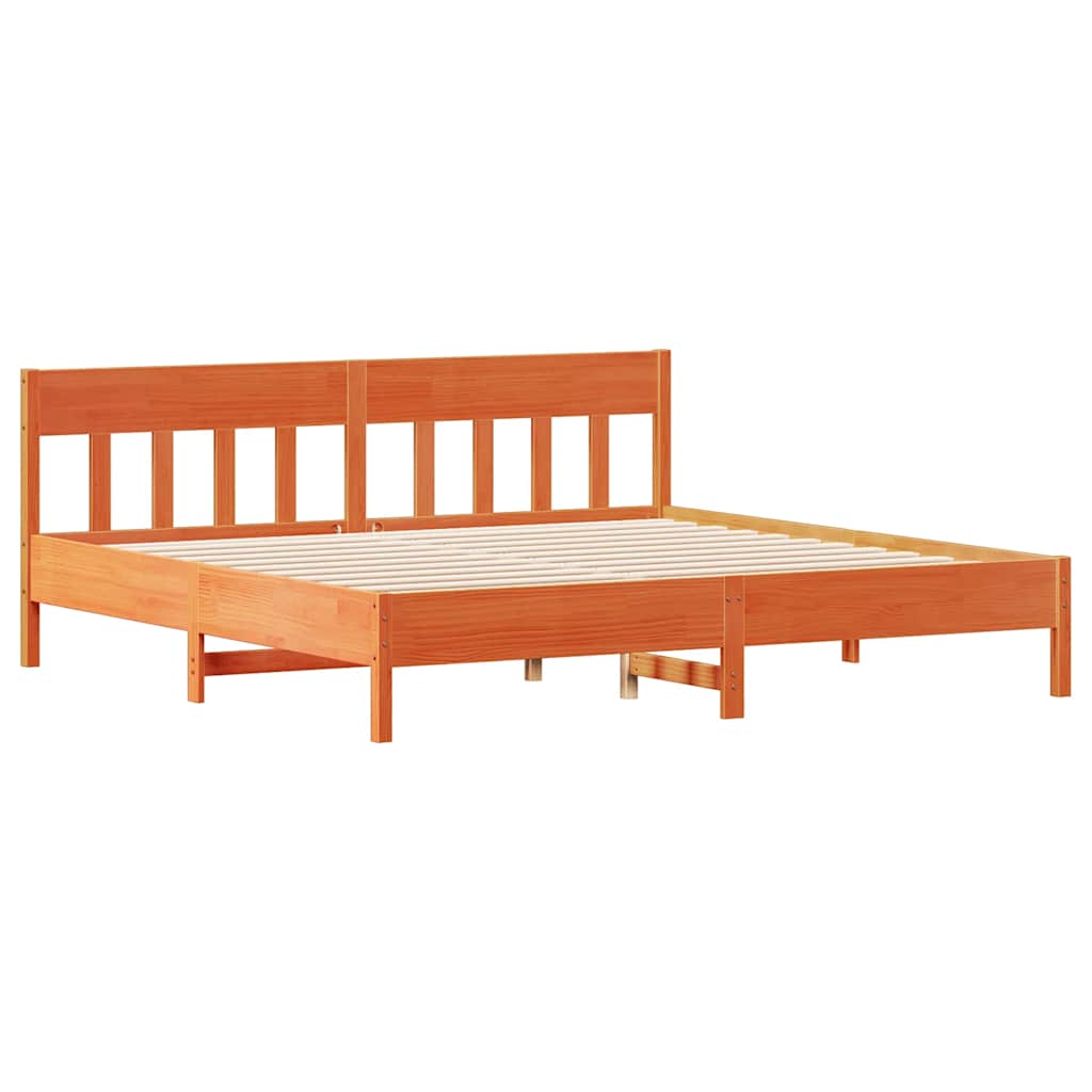 Bed Frame Without Mattress Small Single Solid Wood Pine Natural Wax Brown White