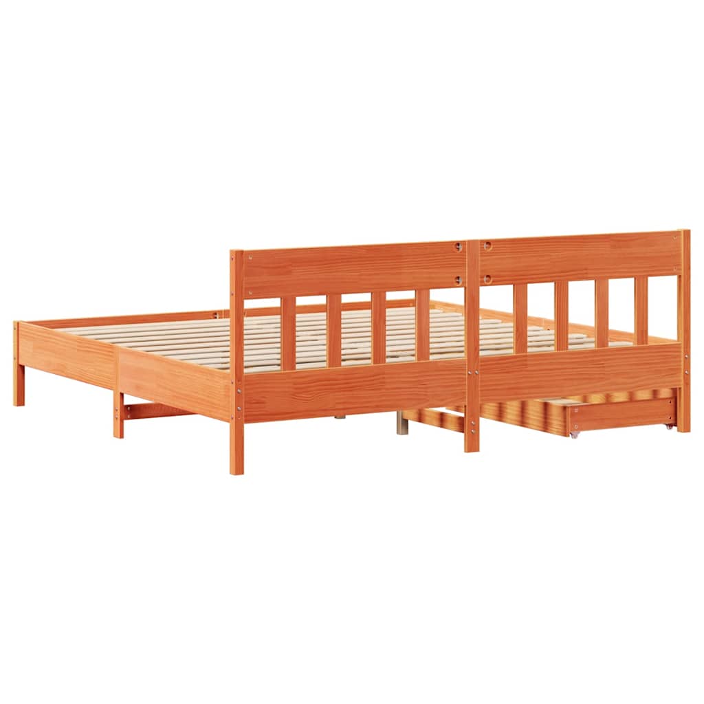 Bed Frame Without Mattress Small Single Solid Wood Pine Natural Wax Brown White