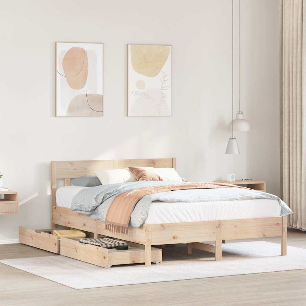 Bed Frame Without Mattress Small Single Solid Wood Pine