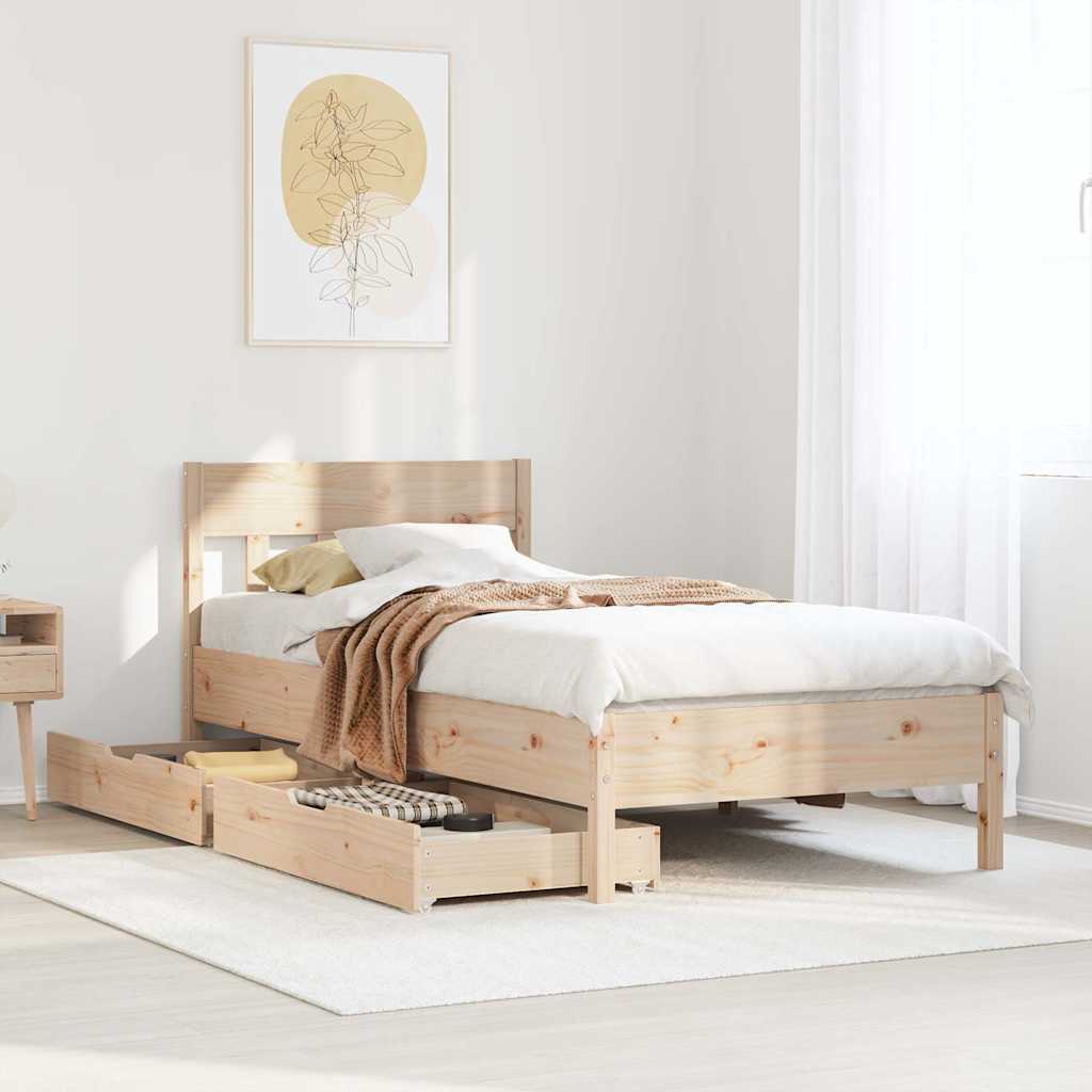 Bed Frame Without Mattress Small Single Solid Wood Pine
