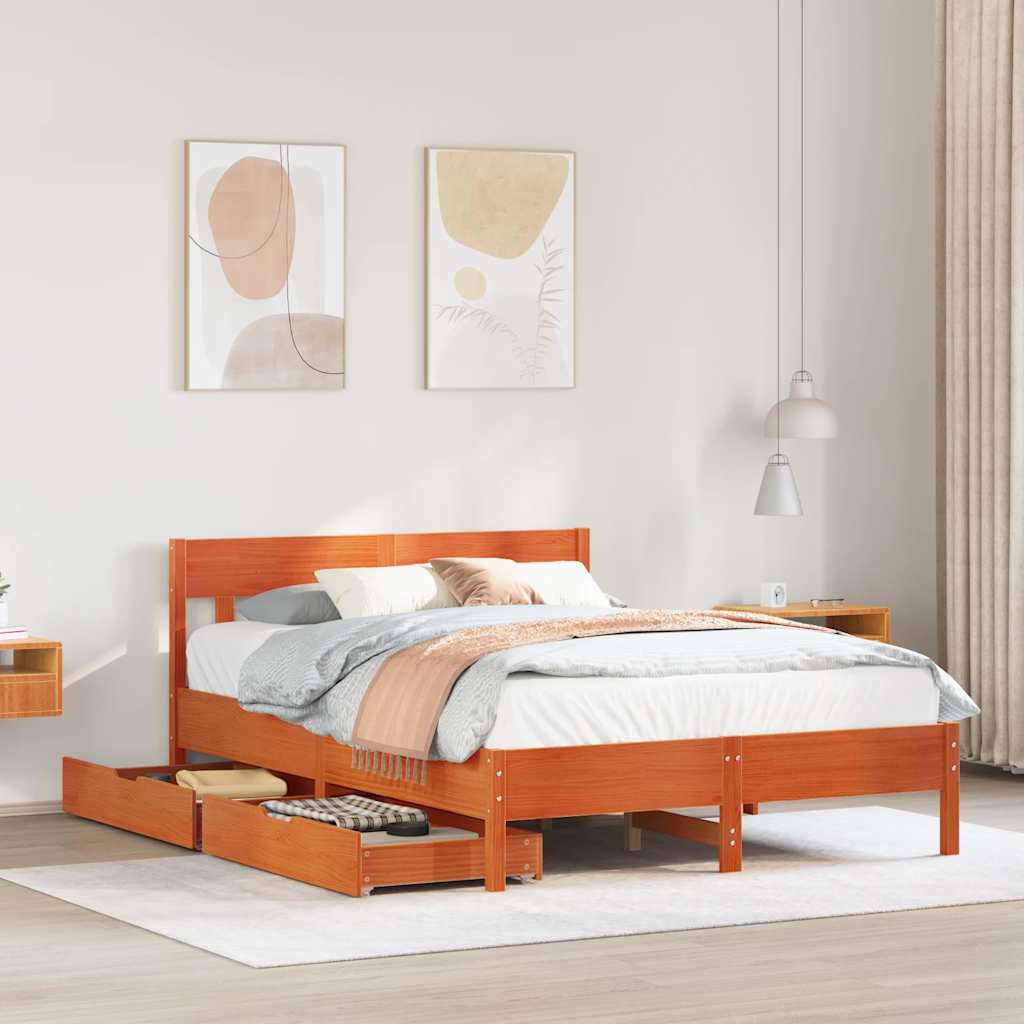 Bed Frame Without Mattress Small Single Solid Wood Pine