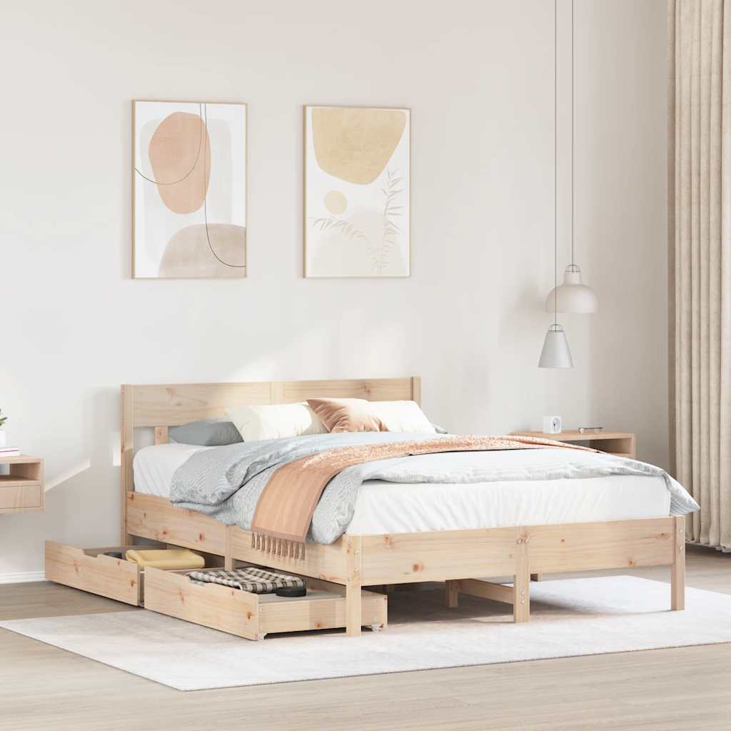 Bed Frame Without Mattress Small Single Solid Wood Pine