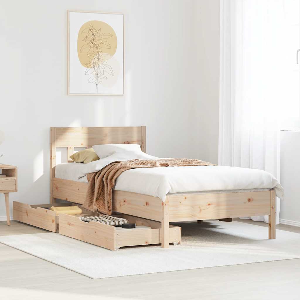 Bed Frame Without Mattress Small Single Solid Wood Pine