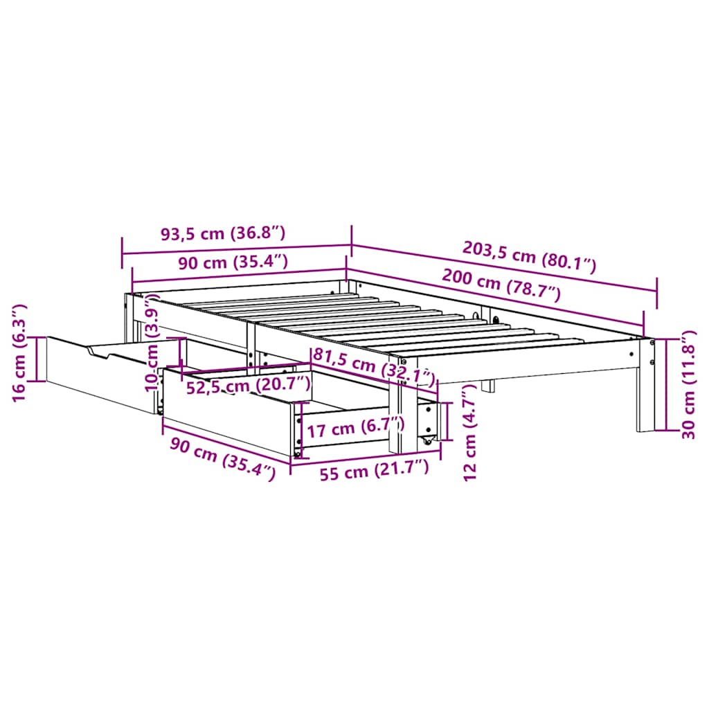 Bed Frame With Drawers Without Mattress