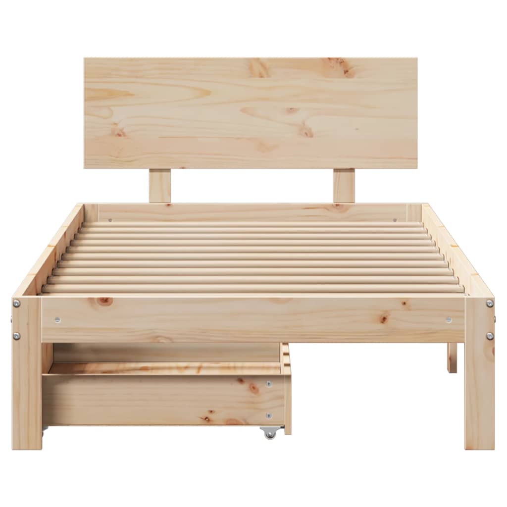 Bed Frame With Drawers Without Mattress 90X190 Cm Single