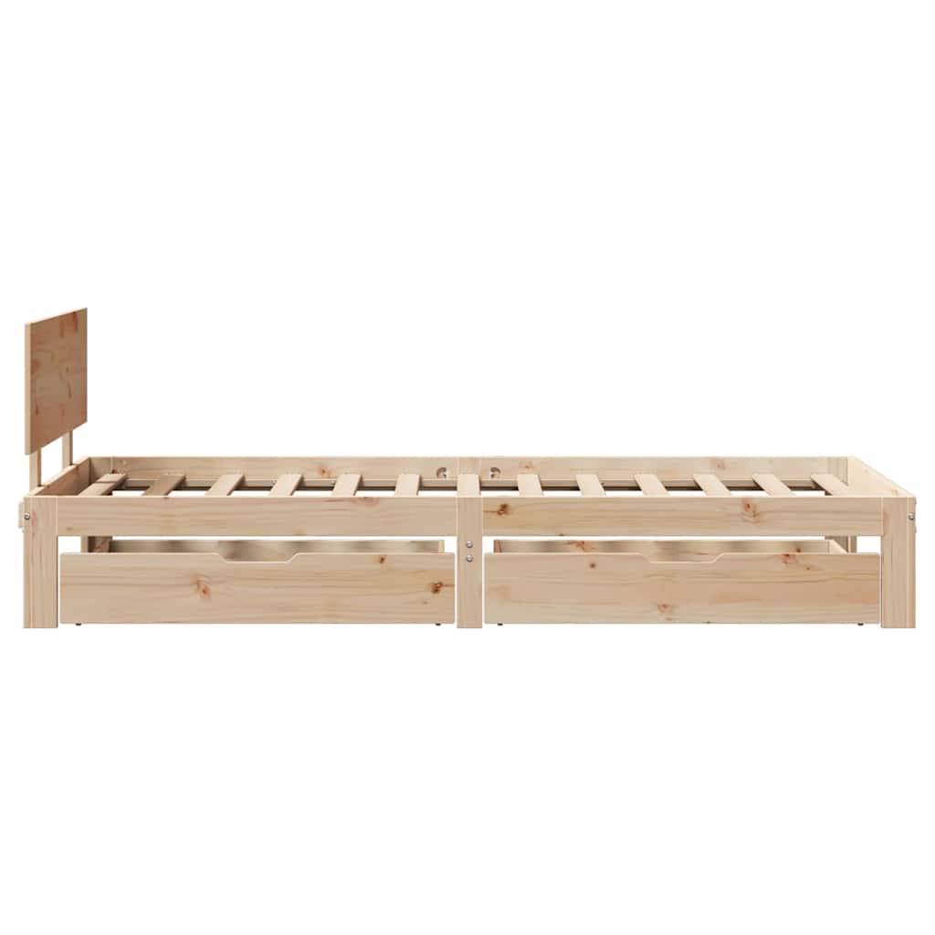 Bed Frame With Drawers Without Mattress 90X190 Cm Single