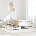 Bed Frame With Drawers Without Mattress White 90X190 Cm Single
