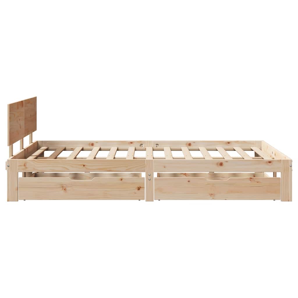 Bed Frame With Drawers Without Mattress 135X190 Cm Double