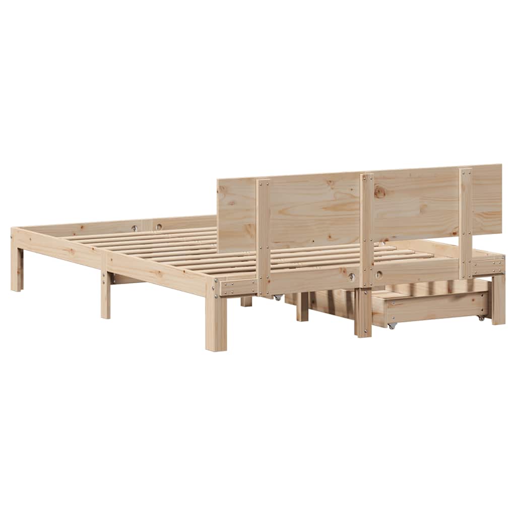 Bed Frame With Drawers Without Mattress 135X190 Cm Double