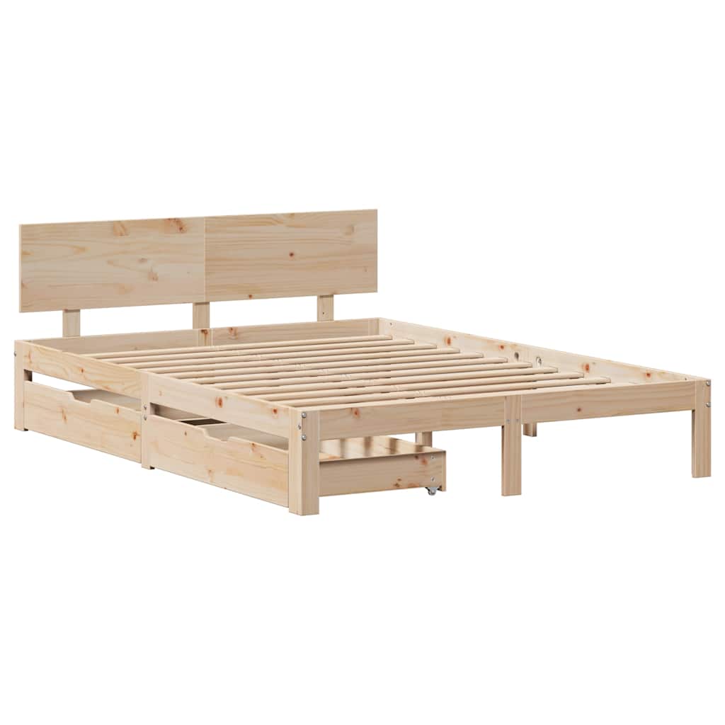 Bed Frame With Drawers Without Mattress 160X200 Cm