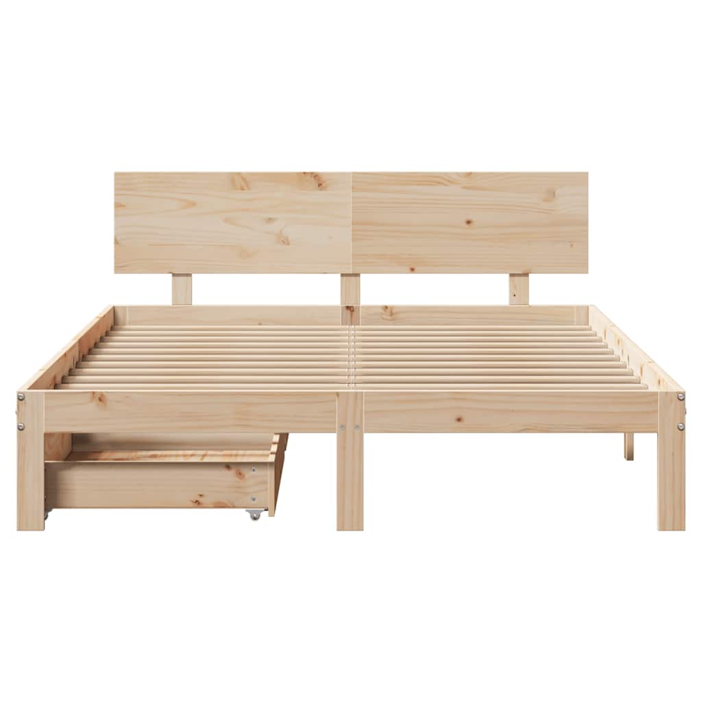 Bed Frame With Drawers Without Mattress 160X200 Cm