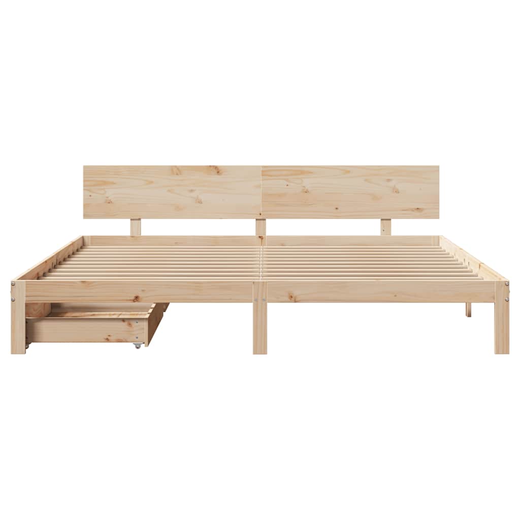 Bed Frame With Drawers Without Mattress 180X200 Cm Super King