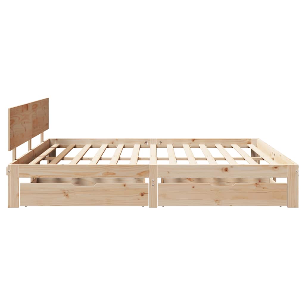 Bed Frame With Drawers Without Mattress 180X200 Cm Super King