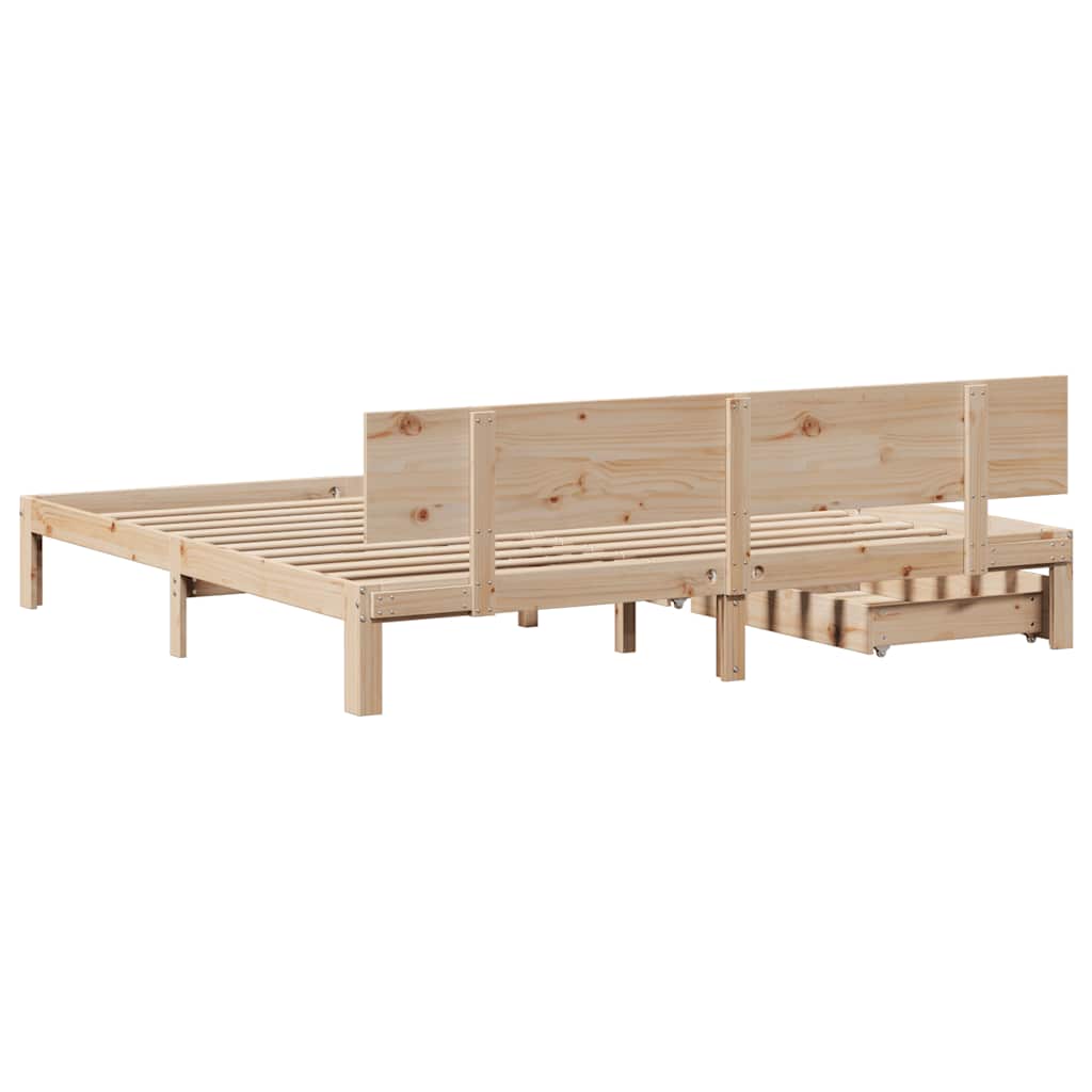 Bed Frame With Drawers Without Mattress 180X200 Cm Super King