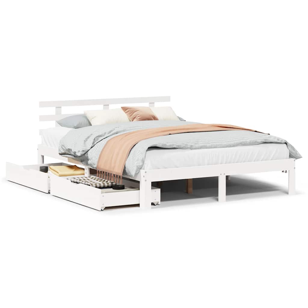 Bed Frame With Drawers Without Mattress Double
