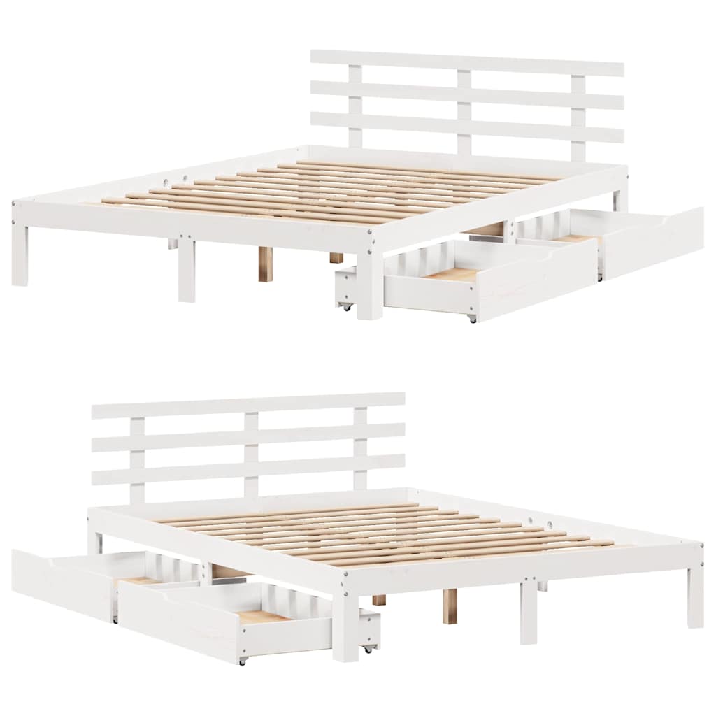 Bed Frame With Drawers Without Mattress Double