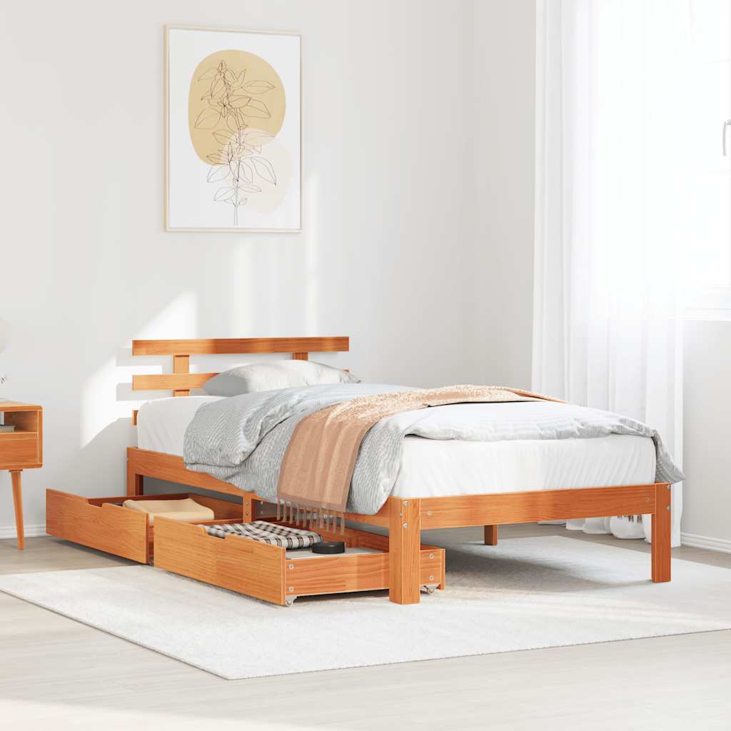 Bed Frame With Drawers Without Mattress Double
