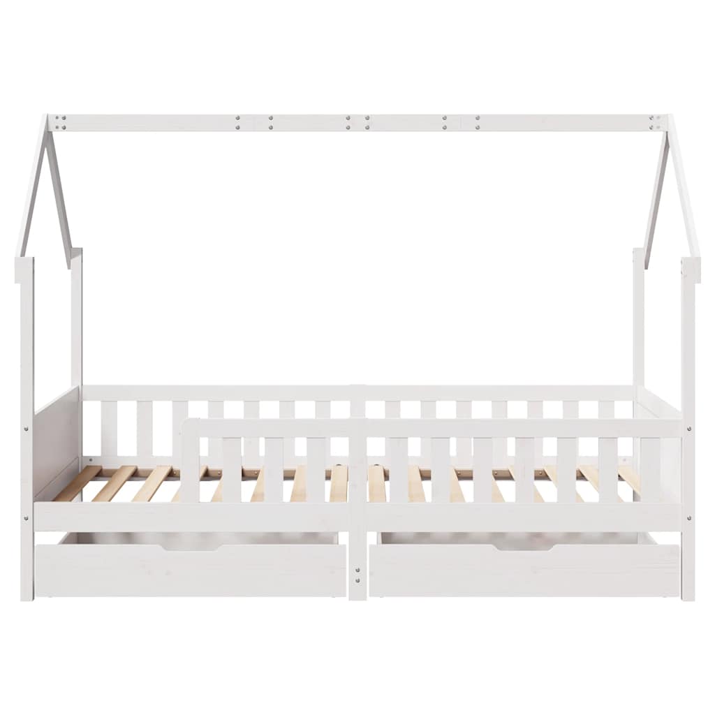 Kids Bed Frame With Drawers Without Mattress Solid Wood