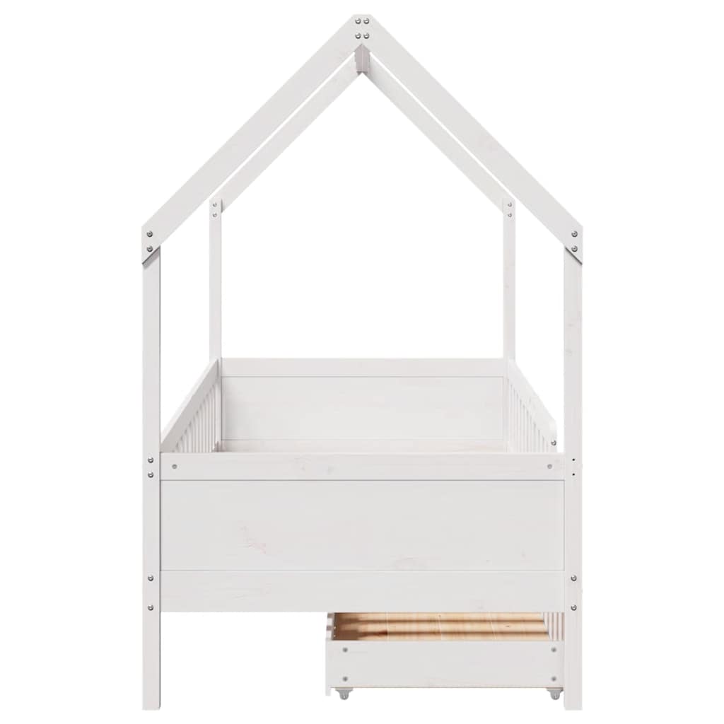 Kids Bed Frame With Drawers Without Mattress Solid Wood