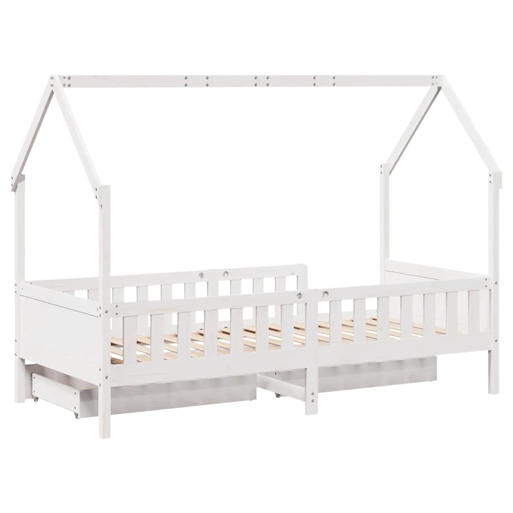 Kids Bed Frame With Drawers Without Mattress Solid Wood