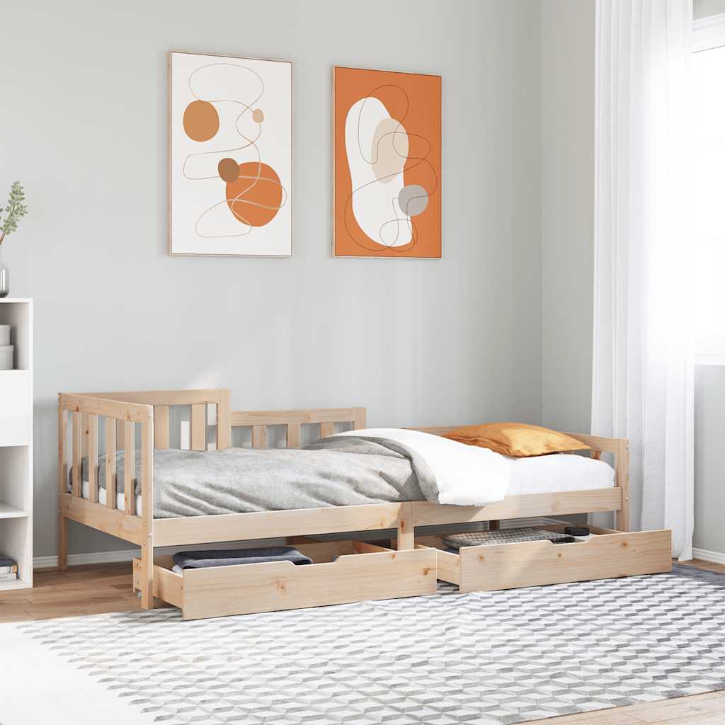 Daybed With Drawers Without Mattress Single Solid Wood