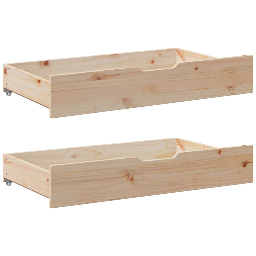 Bed Frame Single Day Drawers Solid Wood Guest No Mattress 90 x 190 cm 193.5 cm