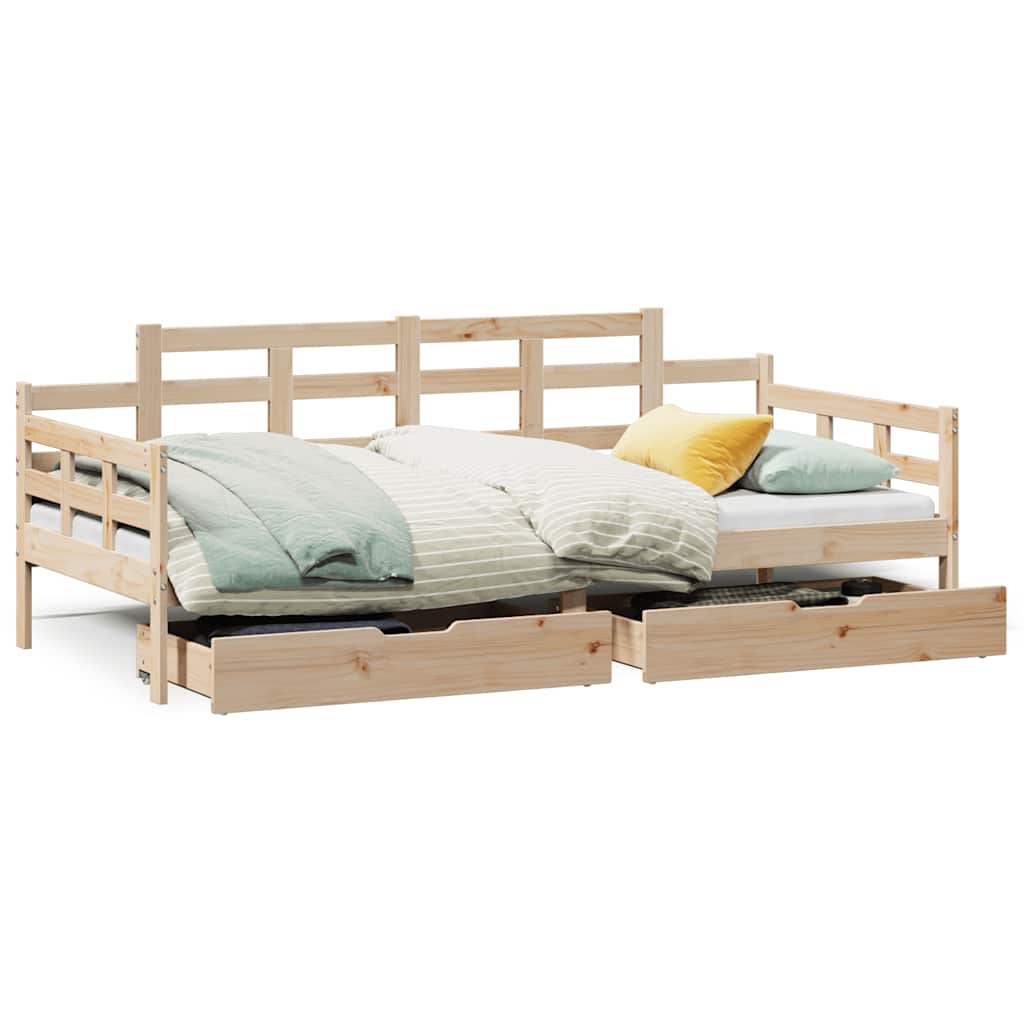 Daybed With Drawers Without Mattress Single Solid Wood