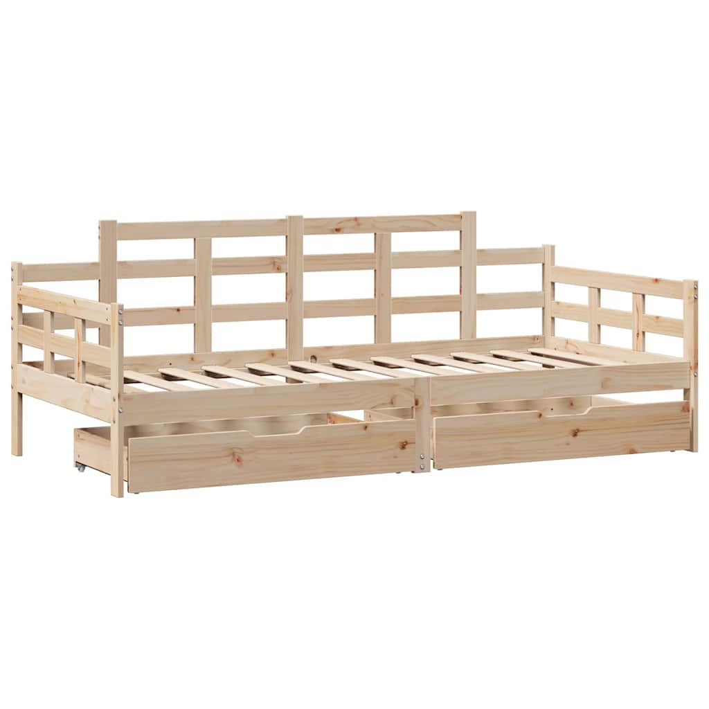 Daybed With Drawers Without Mattress Single Solid Wood