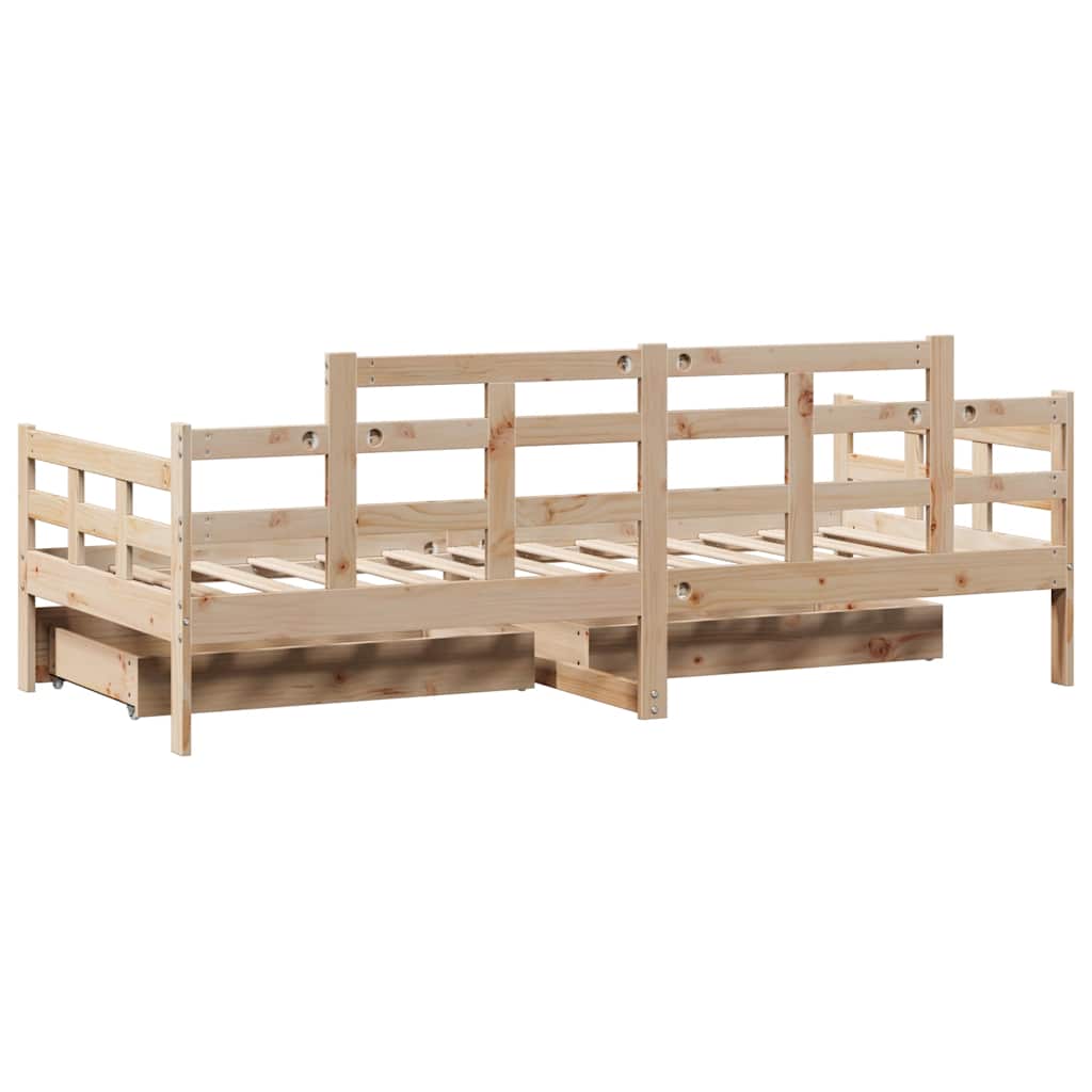 Daybed With Drawers Without Mattress Single Solid Wood