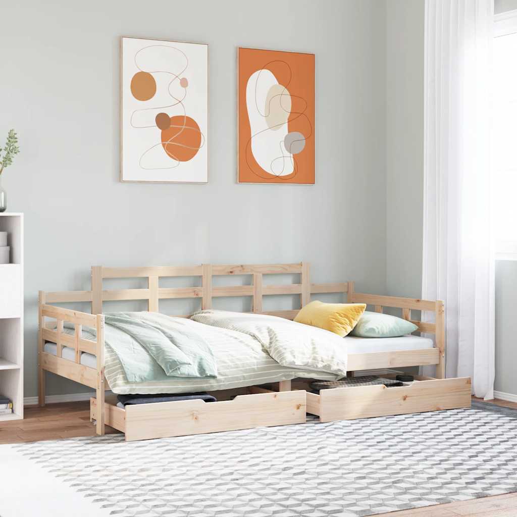 Daybed With Drawers Without Mattress Single Solid Wood