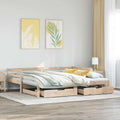 Daybed With Trundle And Drawers Without Mattress 80X200 Cm
