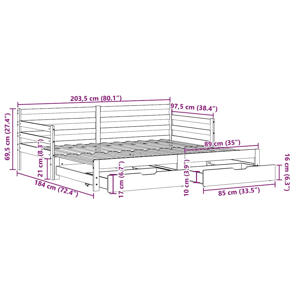 Daybed With Trundle And Drawers Without Mattress