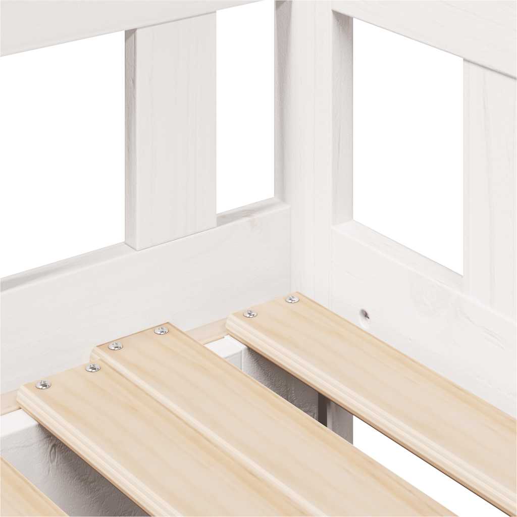 Bed Frame Single Day Trundle & Drawers Solid Wood No Mattress natural white 193.
