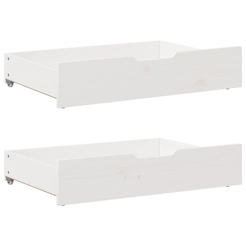 Bed Frame Single Day Trundle & Drawers Solid Wood No Mattress natural white 193.