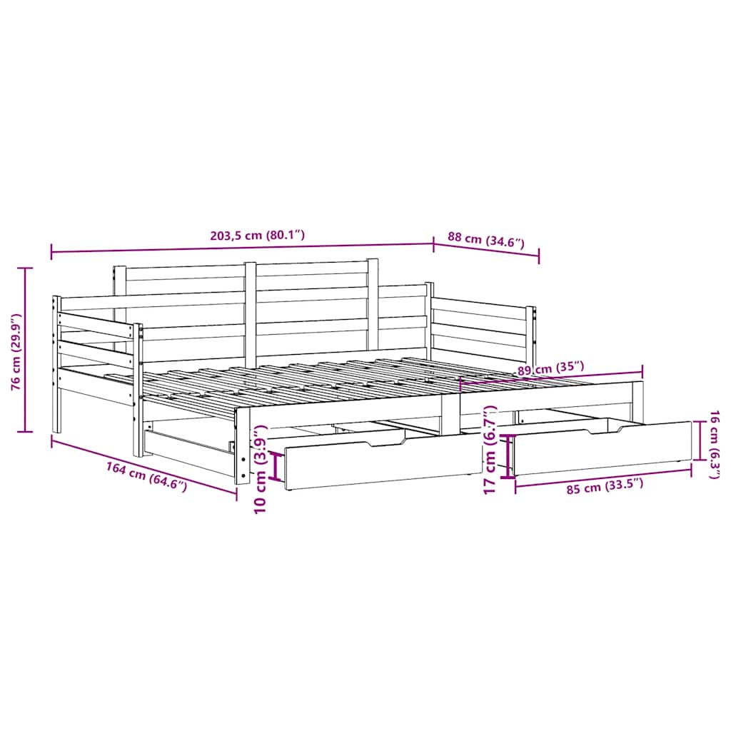 Daybed With Trundle And Drawers Without Mattress