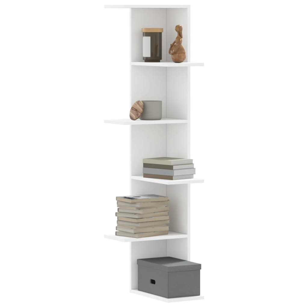 Wall Corner Shelf 36.5X36.5X140 Cm Engineered Wood