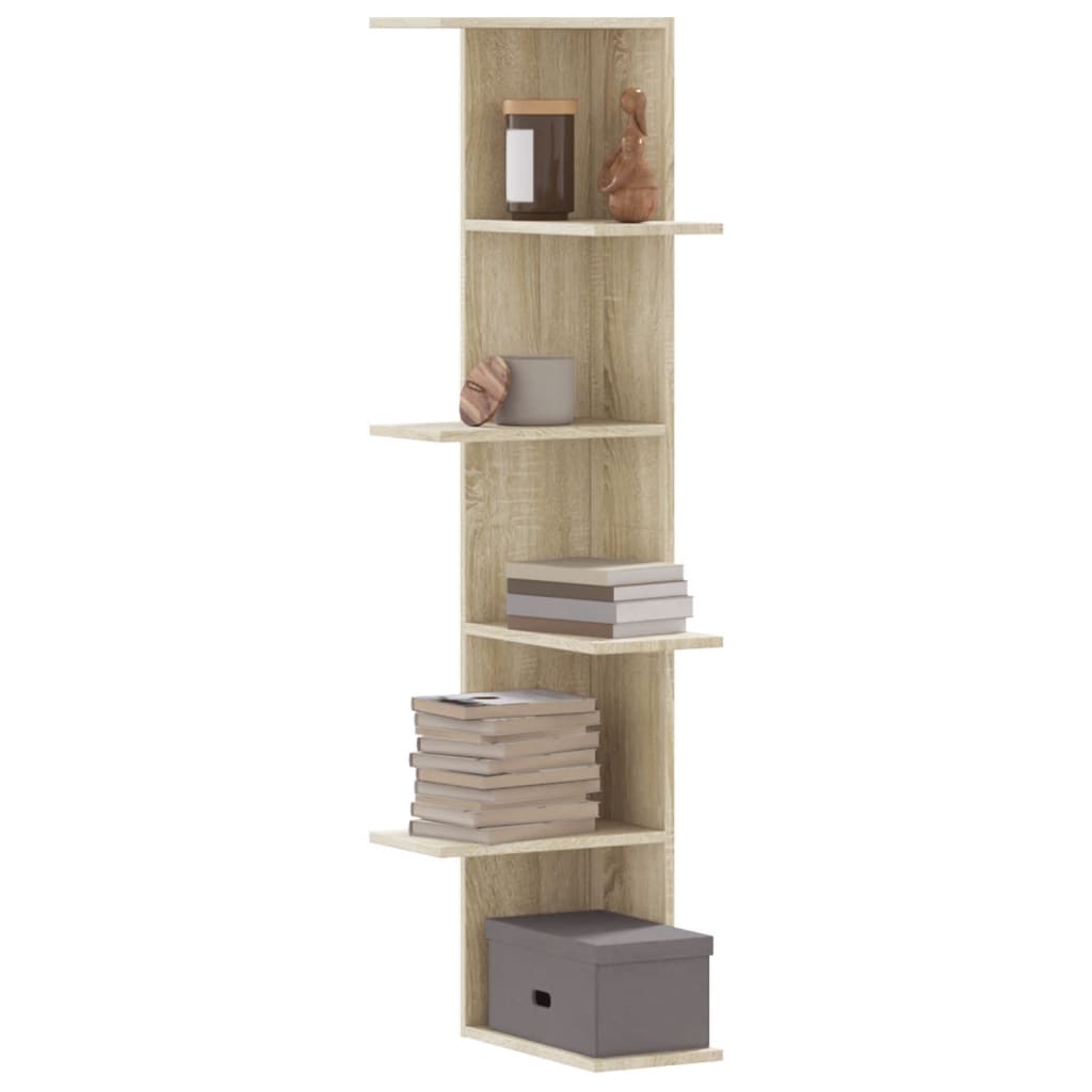 Wall Corner Shelf 36.5X36.5X140 Cm Engineered Wood