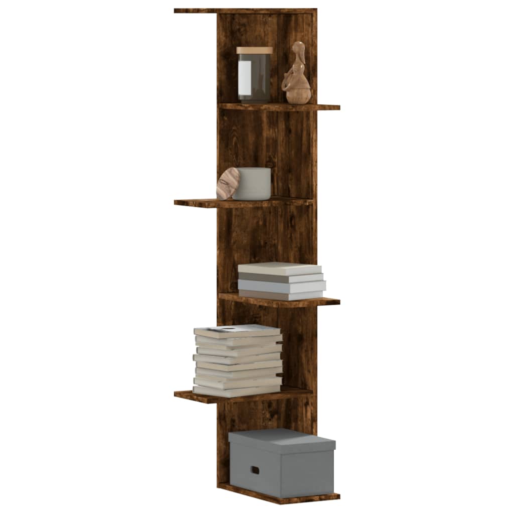 Wall Corner Shelf 36.5X36.5X140 Cm Engineered Wood